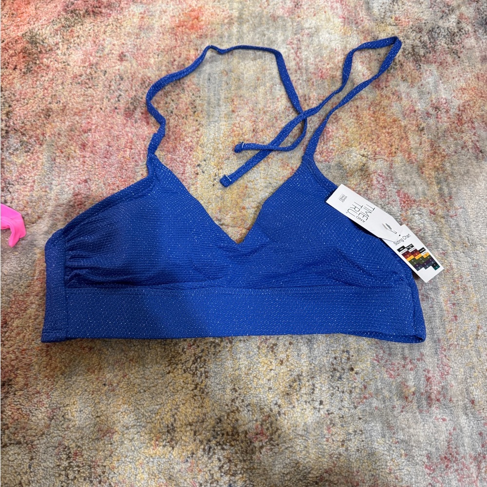 Time and Tru Royal Blue Halter Bralette